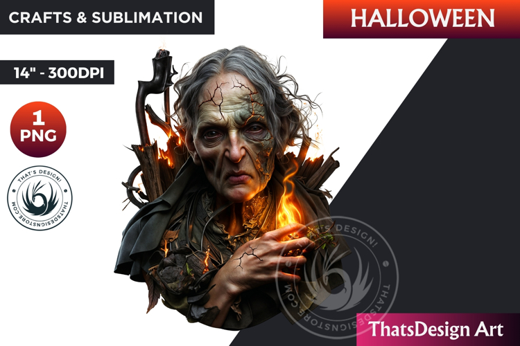 Horrific Halloween Witch Clipart, spooky Bad witch PNG