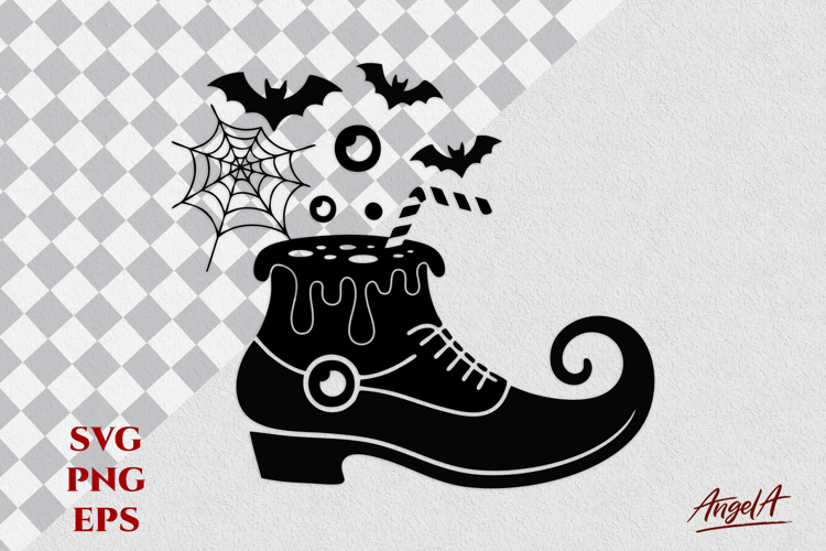 Witch boot silhouette Halloween witches brew SVG