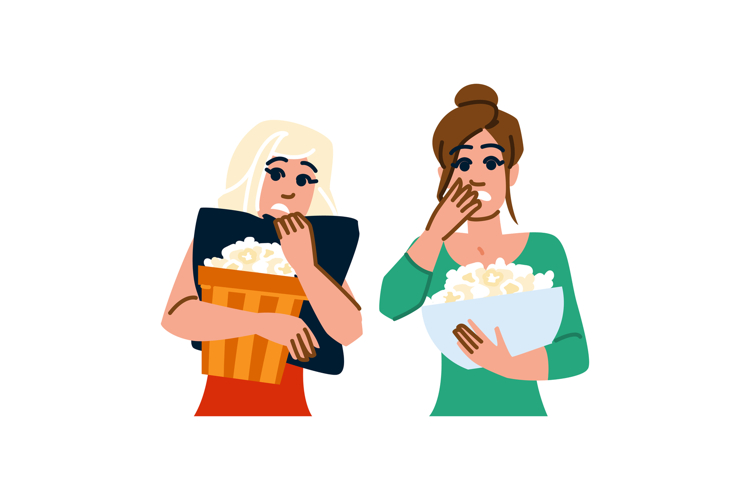 ghost horror watching woman vector