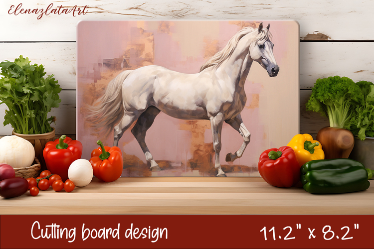 Horse Kitchen Cutting Board Sublimation Design | Kitchen