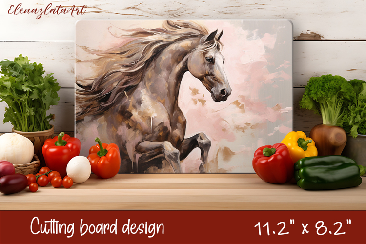 Horse Kitchen Cutting Board Sublimation Design | Kitchen