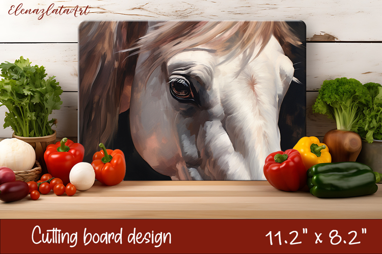 Horse Kitchen Cutting Board Sublimation Design | Kitchen