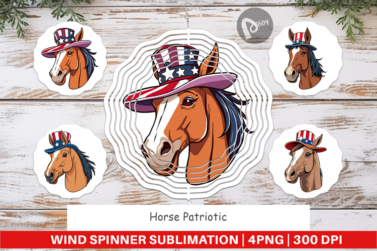 Wind Spinner Horse Patriotic
