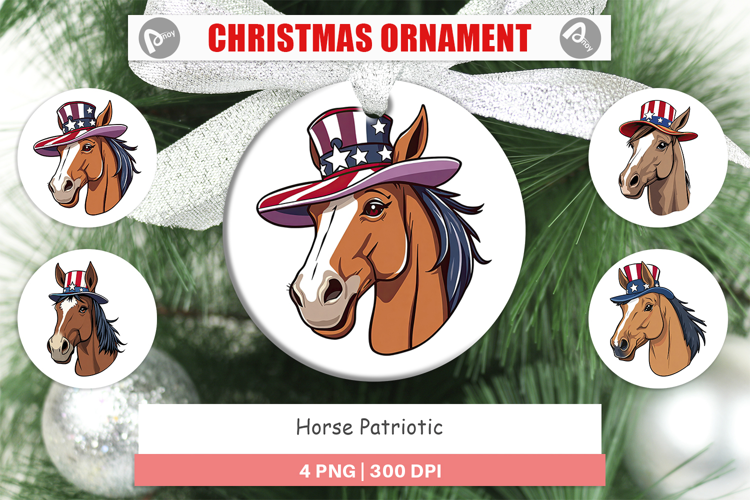 Ornament Horse Patriotic