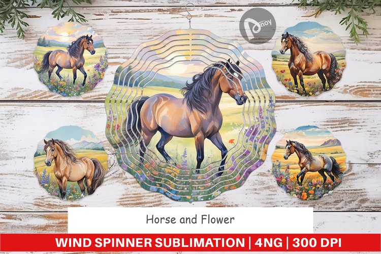 Wind Spinner Horse and Flower