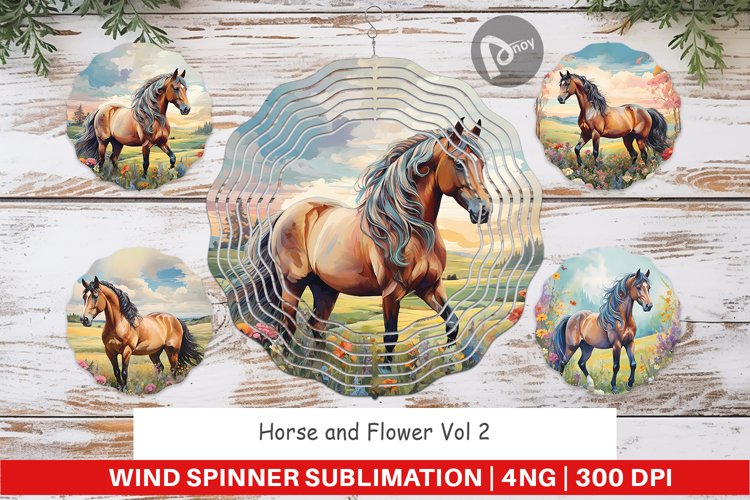 Wind Spinner Horse and Flower