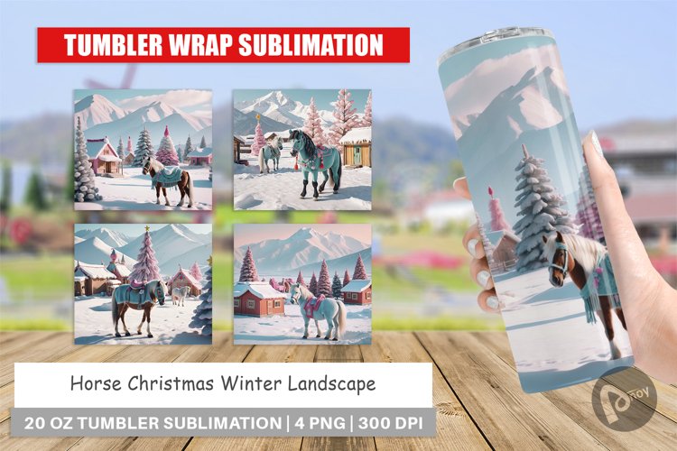Tumbler Wrap Horse and Winter Landscape