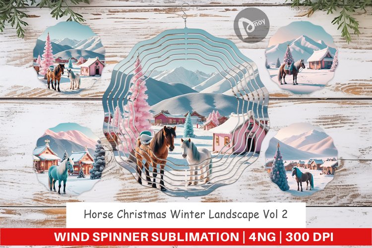Wind Spinner Horse and Winter Landscape