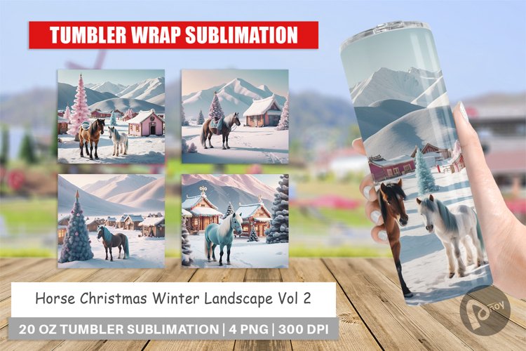 Tumbler Wrap Horse and Winter Landscape