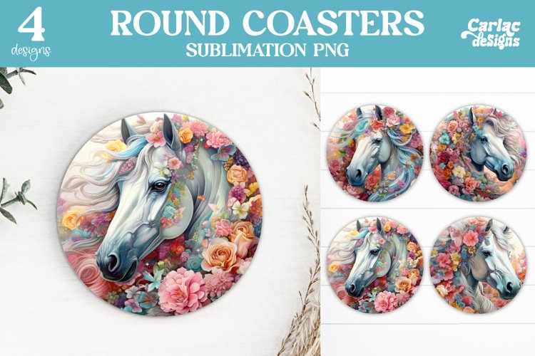 Horse Coasters, Flowers Coaster Sublimation