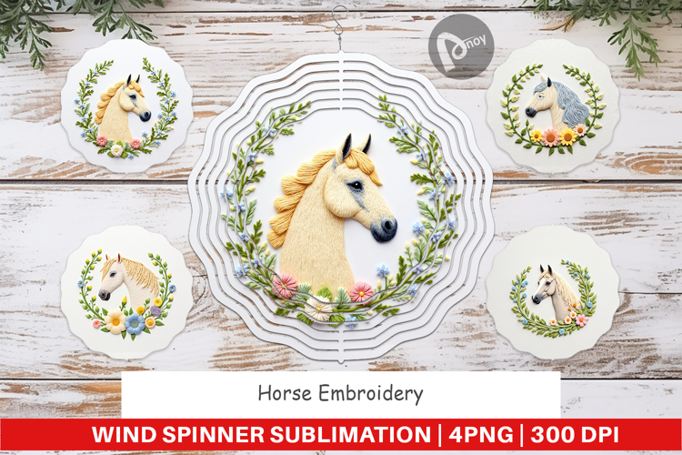 Wind Spinner Horse Embroidery