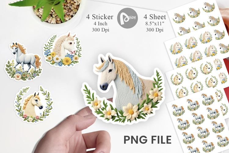 Horse Embroidery Sticker