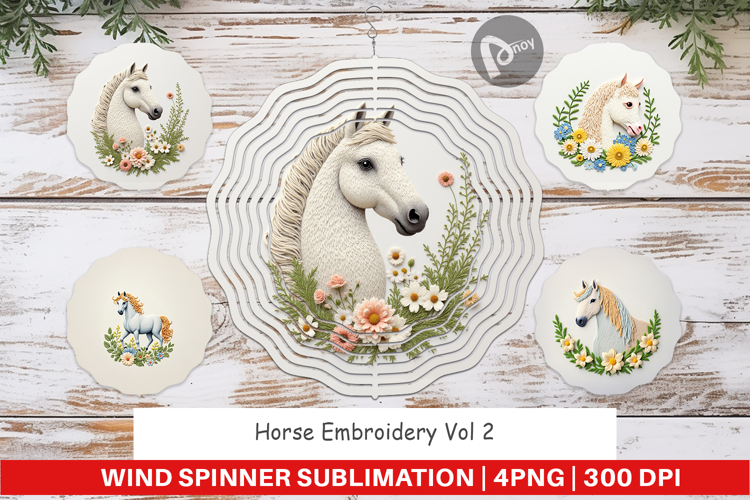 Wind Spinner Horse Embroidery