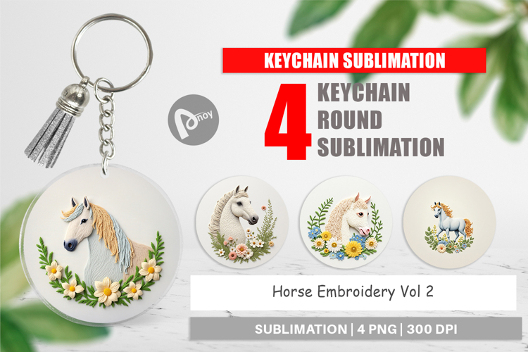 Keychain Horse Embroidery