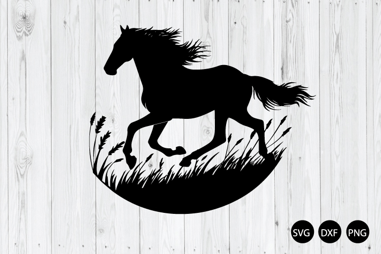 Horse Galloping In Meadow SVG, Equestrian SVG, Horse SVG