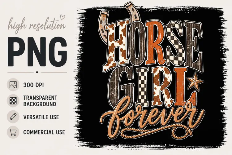 Horse Girl Forever, Horse Love, Horse PNG Design