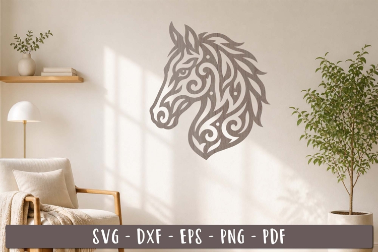 Horse Head Wall Decor SVG Laser Cut design