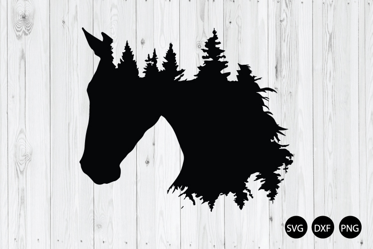 Horse Head With Forest SVG, Horse Double Exposure SVG