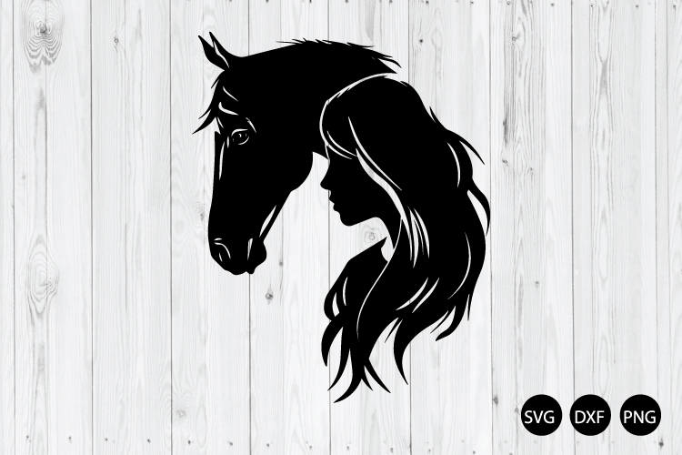Horse Head With Girl SVG, Girl With Horse SVG, Horse SVG