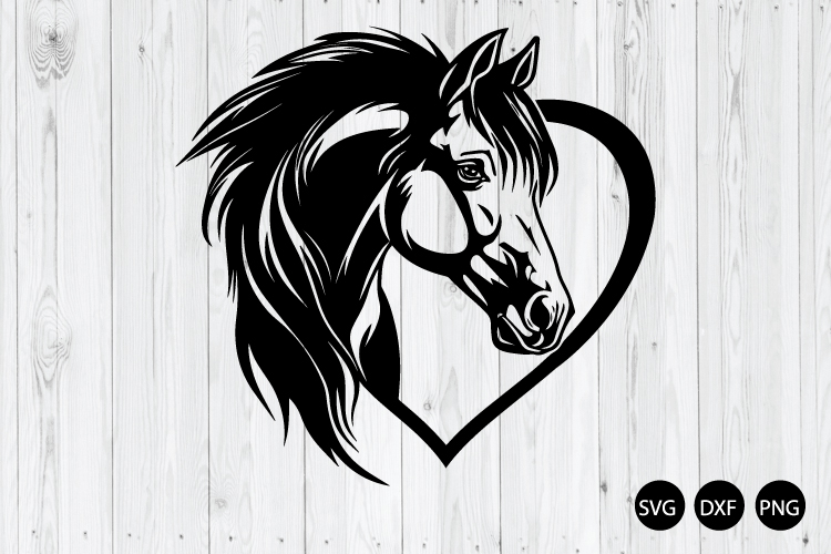 Horse Heart SVG, Horse SVG, Horse Heart Silhouettes SVG