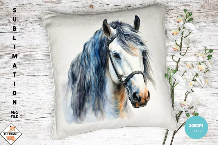 Horse in watercolor Sublimation Design PNG