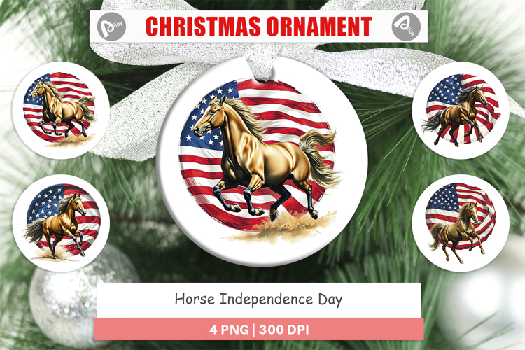 Ornament Horse 4th of July