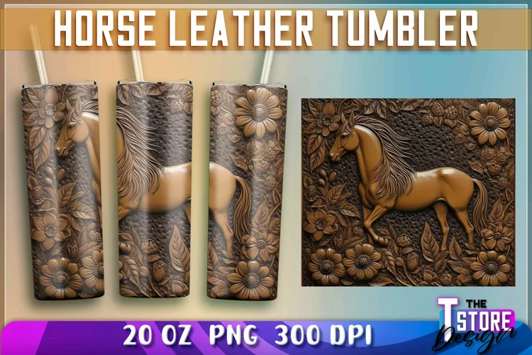 Horse Leather Tumblers Wrap 20oz | Horse Leather Sublimation
