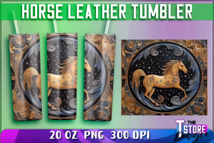 Horse Leather Tumblers Wrap 20oz | Horse Leather Sublimation