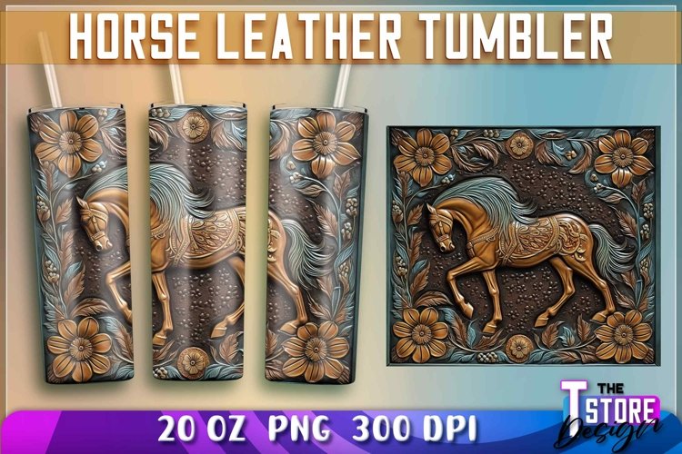 Horse Leather Tumblers Wrap 20oz | Horse Leather Sublimation example image 1