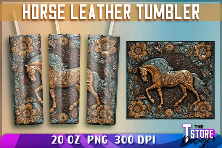 Horse Leather Tumblers Wrap 20oz | Horse Leather Sublimation