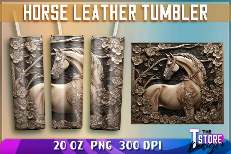 Horse Leather Tumblers Wrap 20oz | Horse Leather Sublimation