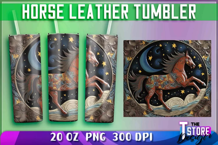 Horse Leather Tumblers Wrap 20oz | Horse Leather Sublimation
