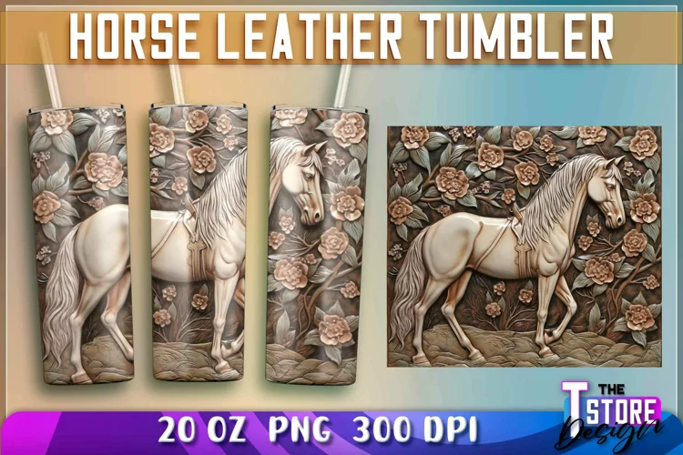 Horse Leather Tumblers Wrap 20oz | Horse Leather Sublimation