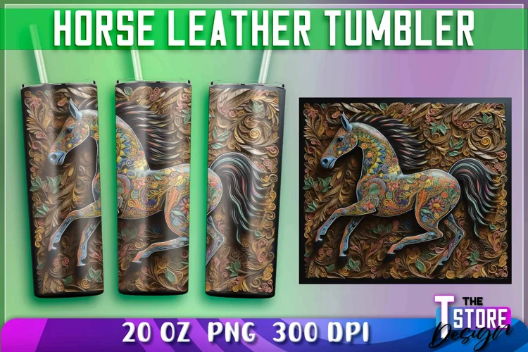 Horse Leather Tumblers Wrap 20oz | Horse Leather Sublimation