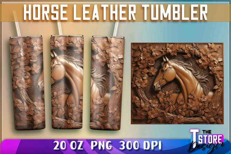 Horse Leather Tumblers Wrap 20oz | Horse Leather Sublimation