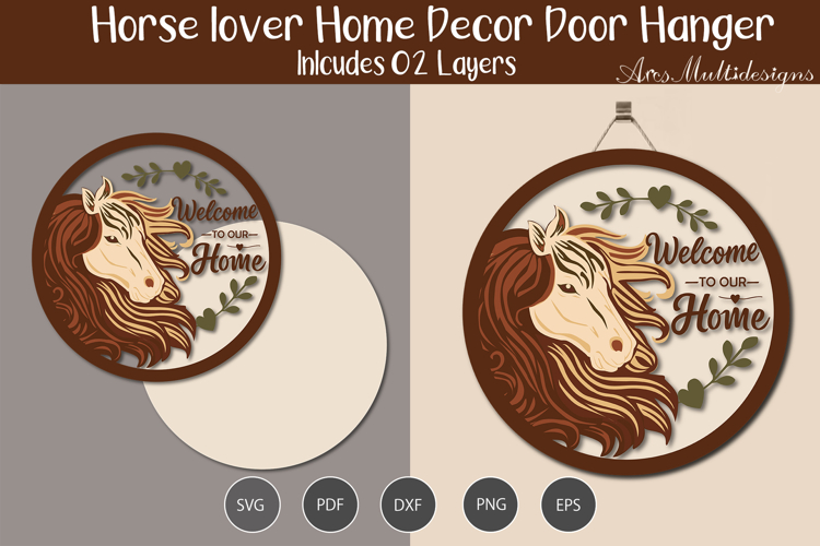 Horse lover home decor door hanger SVG