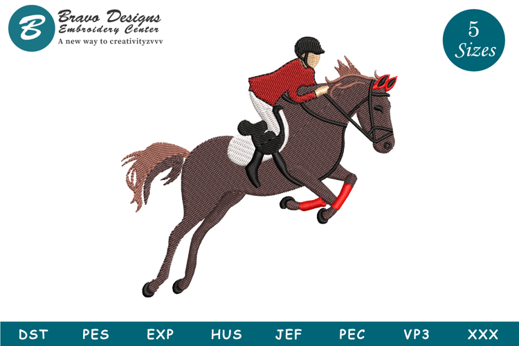 Horse Riding Machine Embroidery Design | Horse Embroidery