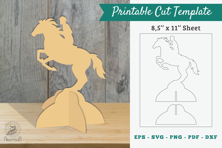 Horse Riding Printable Cut Template example image 1