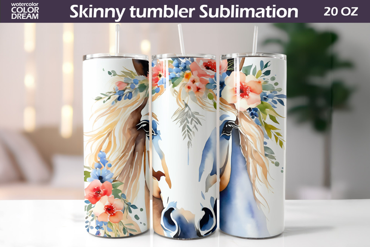 Watercolor Horse Tumbler Wrap | Farm Horse Tumbler