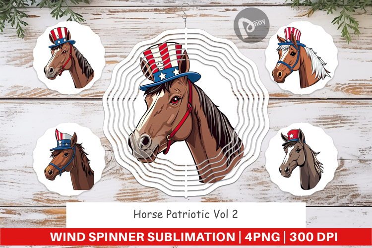 Wind Spinner Horse Patriotic