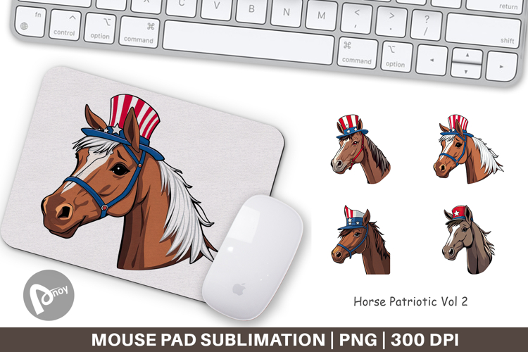 Mouse Pad Horse Patriotic