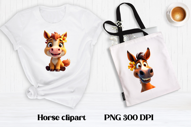 Cute horse clipart | Farm animal sublimation | Horse PNG