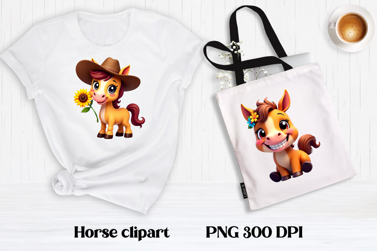 Cute horse clipart | Farm animal sublimation | Horse PNG