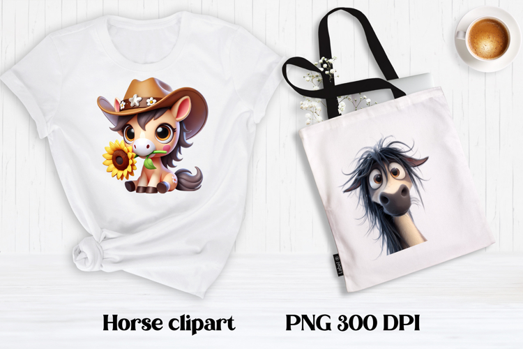 Cute horse clipart | Farm animal sublimation | Horse PNG