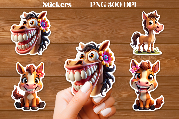 Cute horse stickers PNG | Cute farm animal sticker printable
