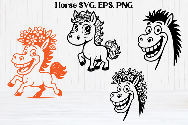 Funny horse SVG | Animal SVG | Horse silhouette
