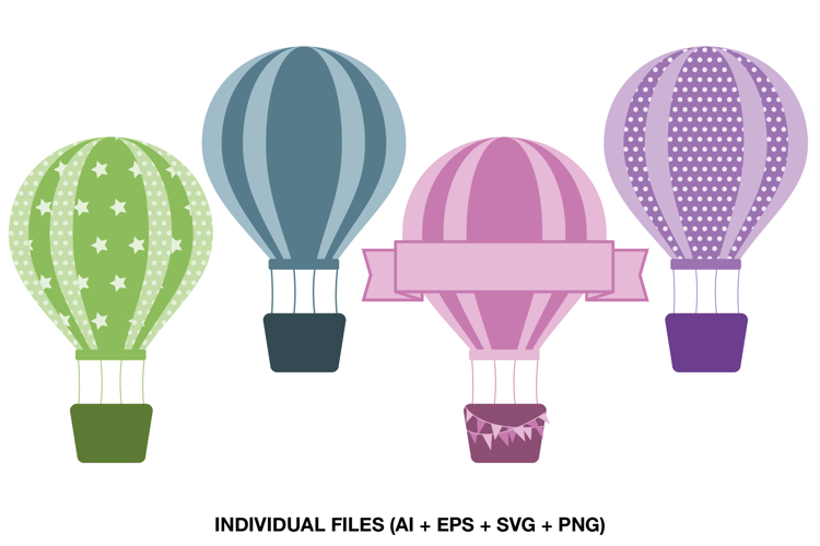 Hot Air Balloon Clipart for Nursery Room Decorations