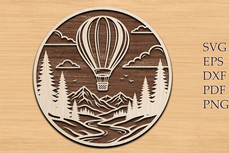 Hot Air Balloon Laser Cut SVG File