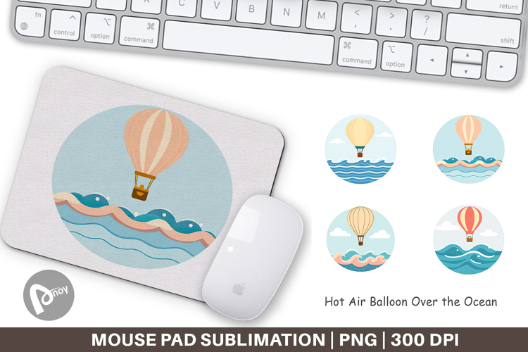 Mouse Pad Ocean Hot Air Balloon