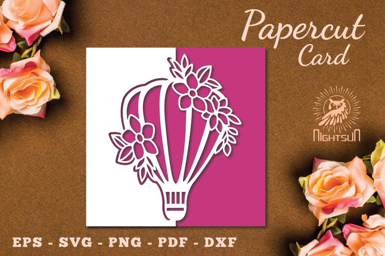 Hot Air Balloon Papercut Card SVG